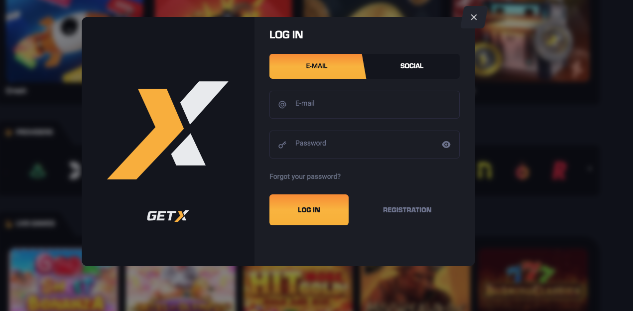 Вход на официальный сайт казино Get X